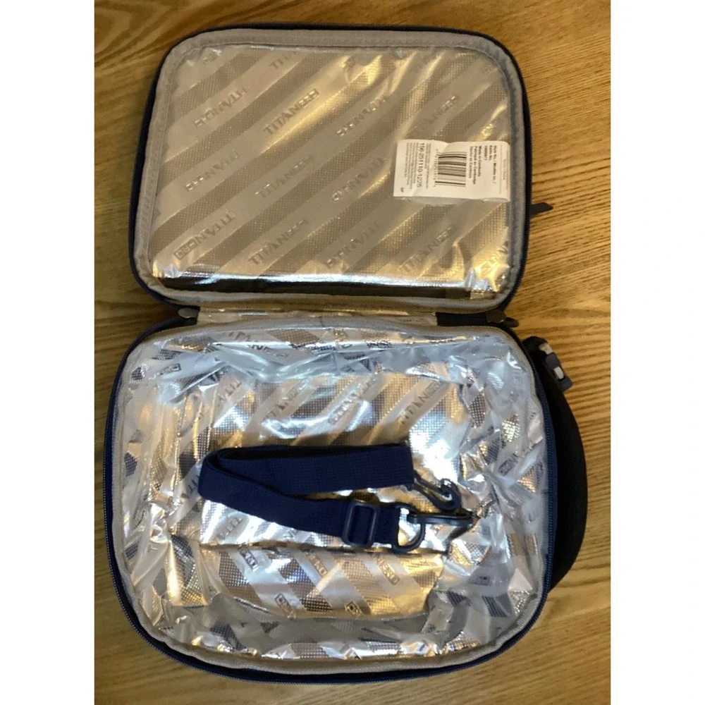 Titan Pro Expandable Lunch Box by Arctic Zone Bento Box & 2 Ice Walls, Navy